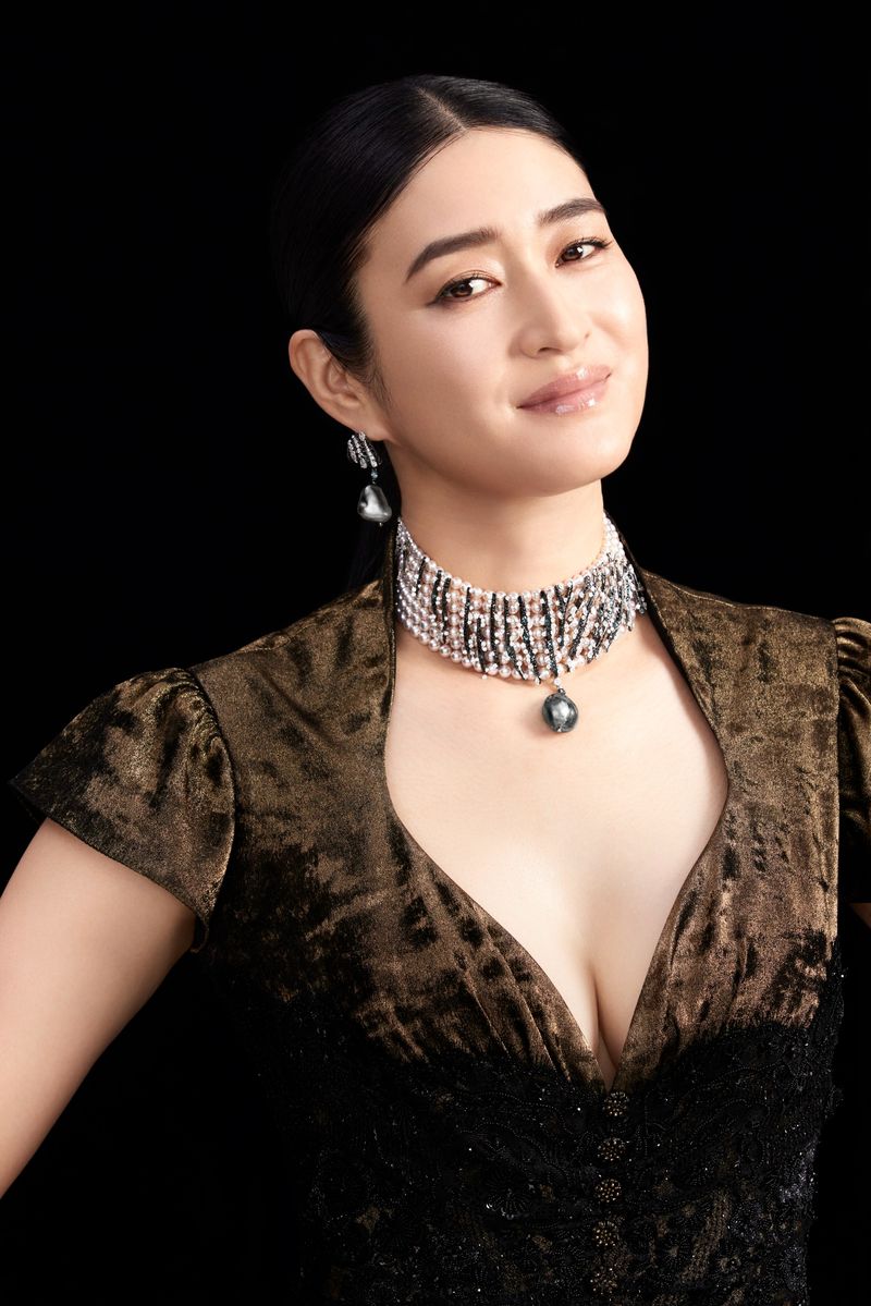 Koyuki — jewelry portrait, velvet dress